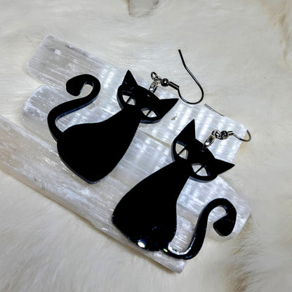 Acrylic Cat Earrings Black Cat Laser Cut Earrings