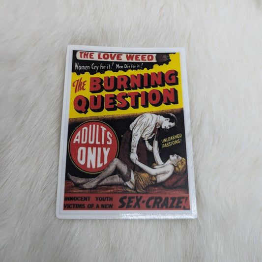 Burning question sticker