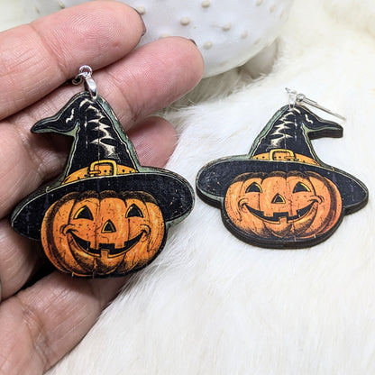 Pumpkin Witch Hat Earrings