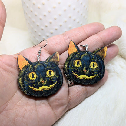 Pumpkin Cat Earrings