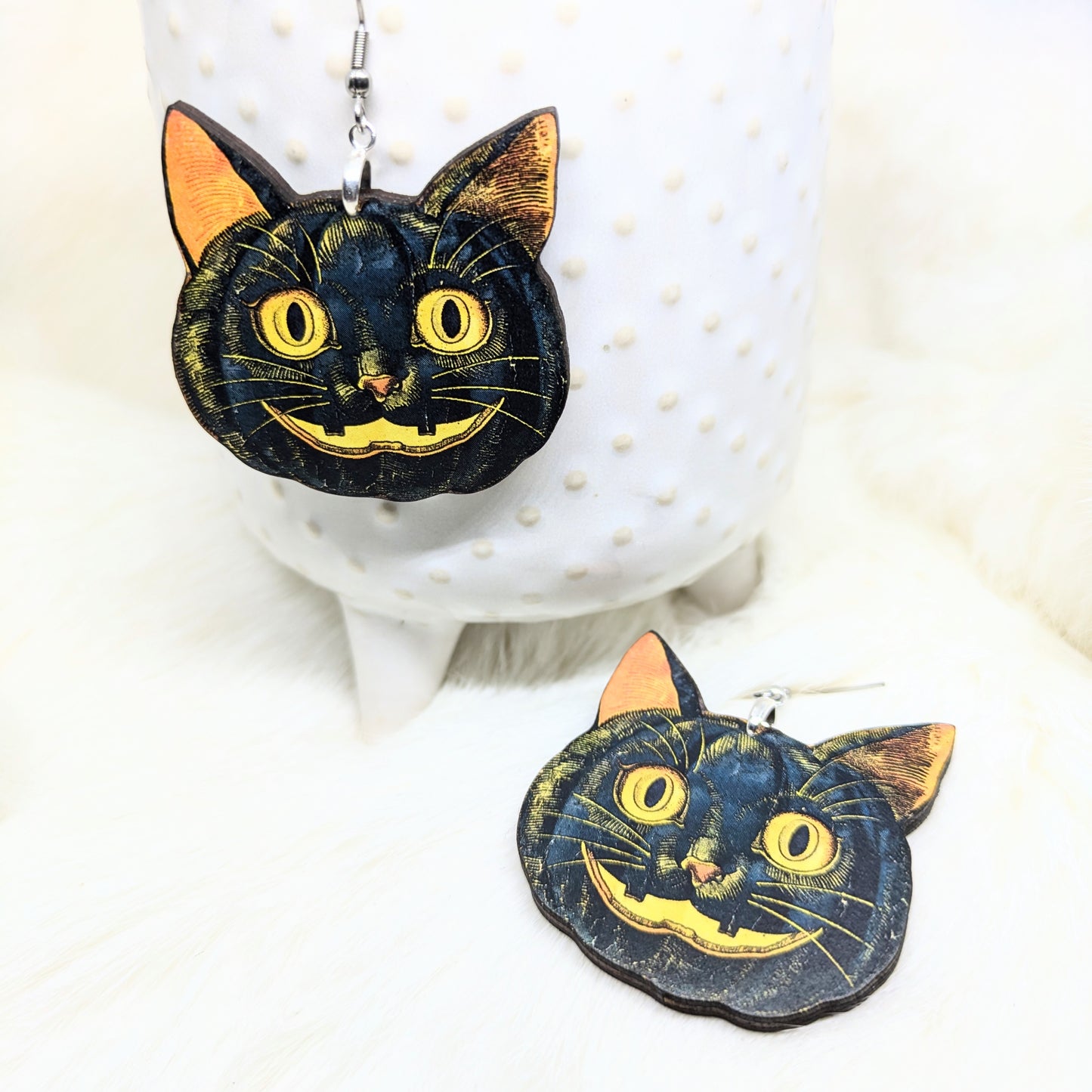 Pumpkin Cat Earrings