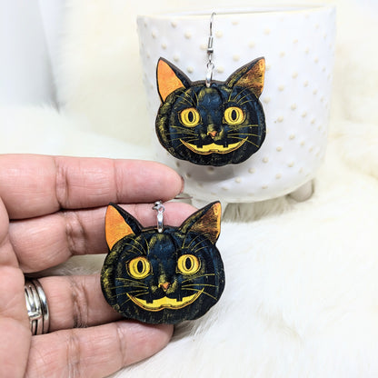 Pumpkin Cat Earrings