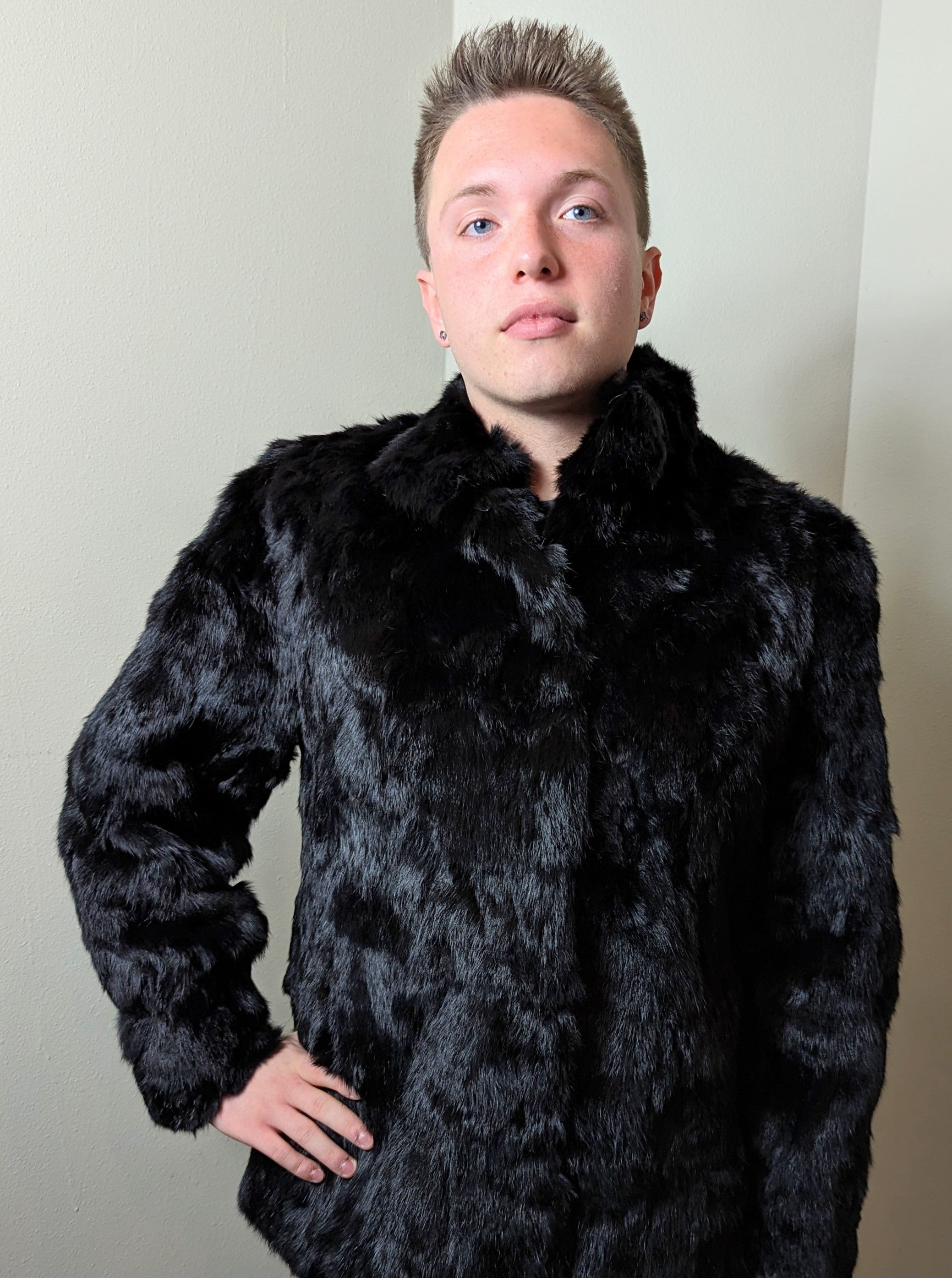 Rabbit fur coat outlet