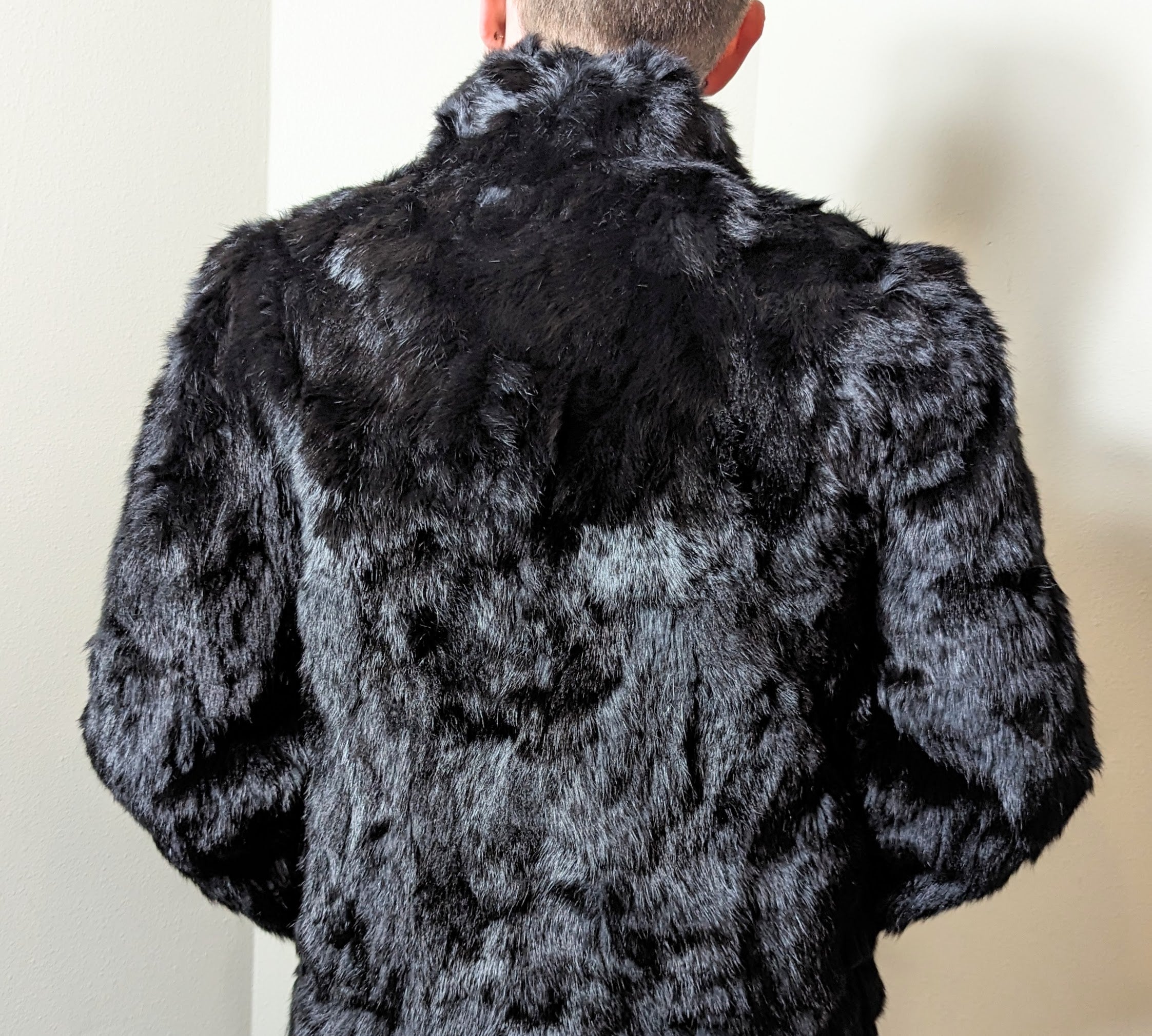 Somerset deals Furs 100% Rabbit Fur Coat 80s Vintage Made in Hong Kong Black