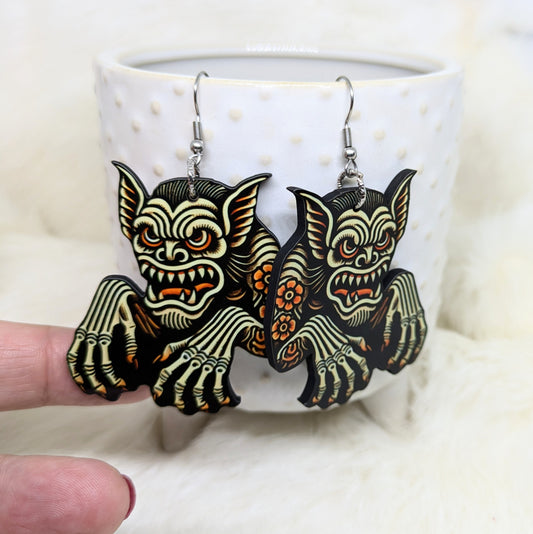 Wolf Man Earrings Double Sided