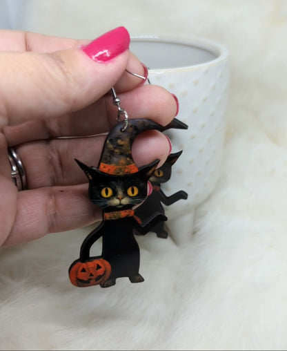 Scaredy Cat Earrings Double Sided