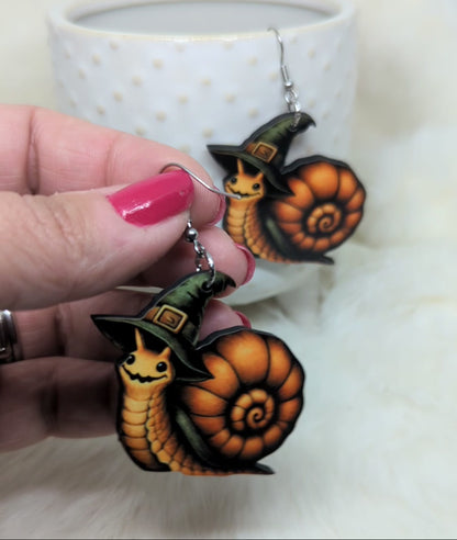 Halloween Snail Earrings Double Sided