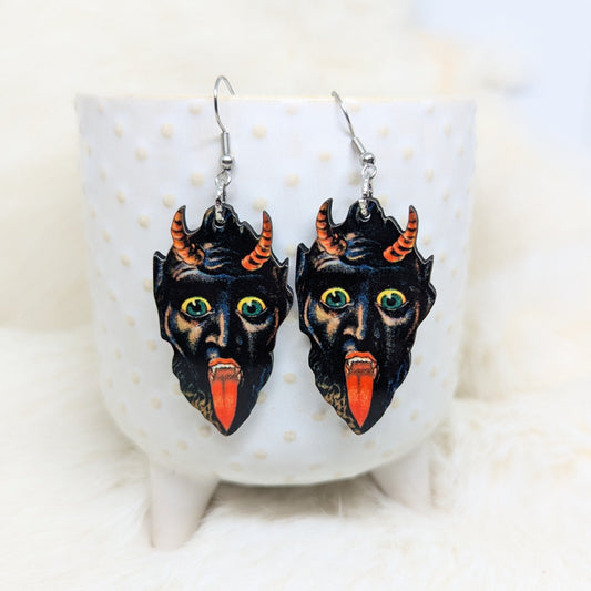 Krampus Earrings Double Sided