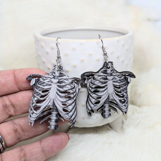 Rib Cage Earrings Double Sided