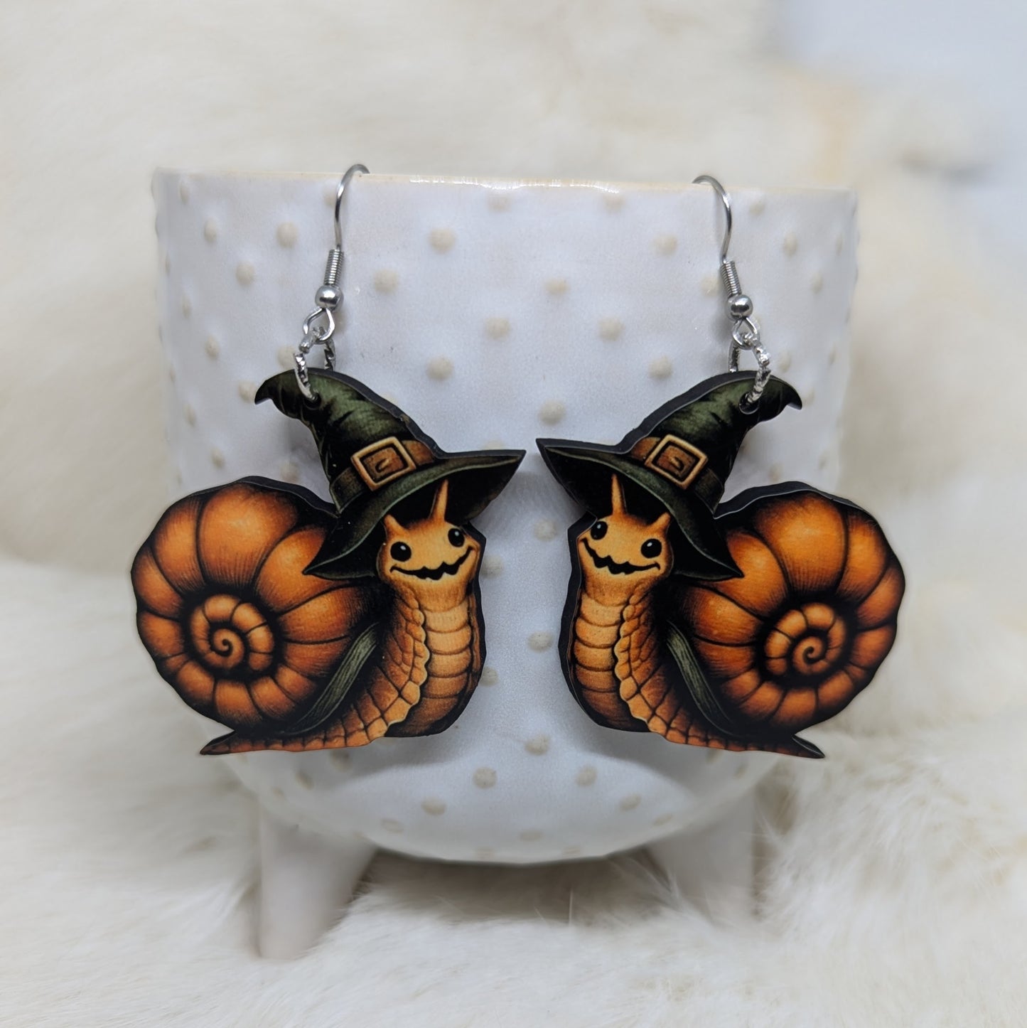 Halloween Snail Earrings Double Sided