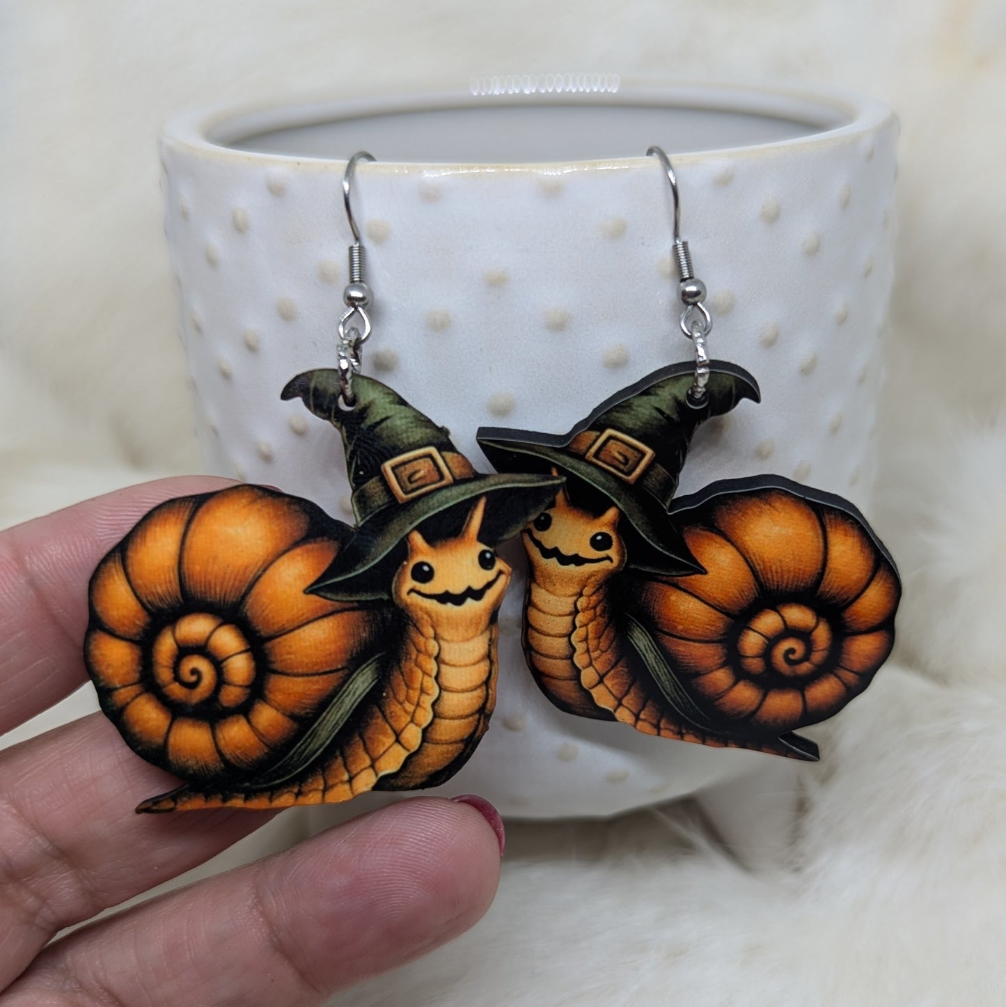 Halloween Snail Earrings Double Sided